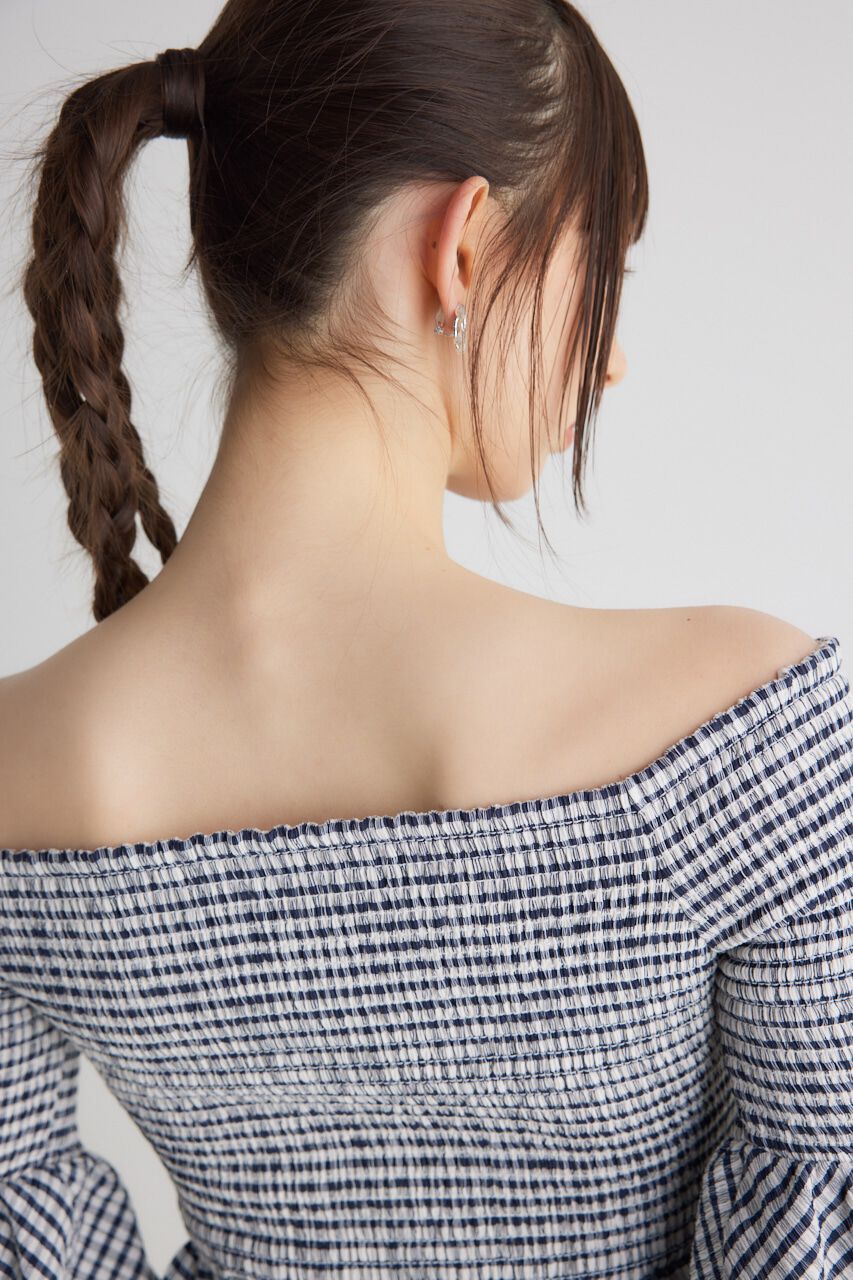 rienda「シャーリングオフショルクロップドTOP」|その他|