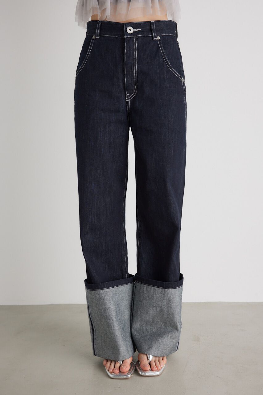 rienda「オーバーターンJ/W DENIM PT」|デニム|