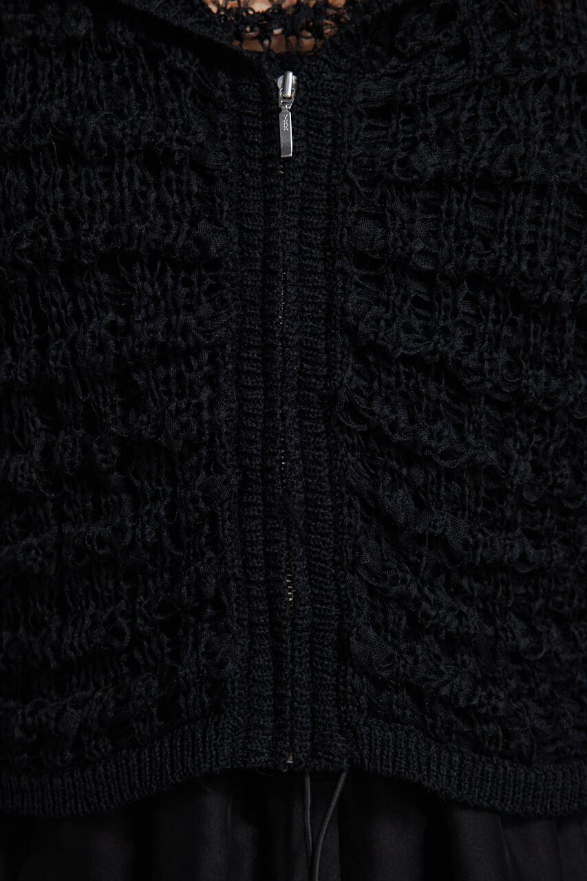 rienda「メッシュフードKnit CD」|カーディガン|