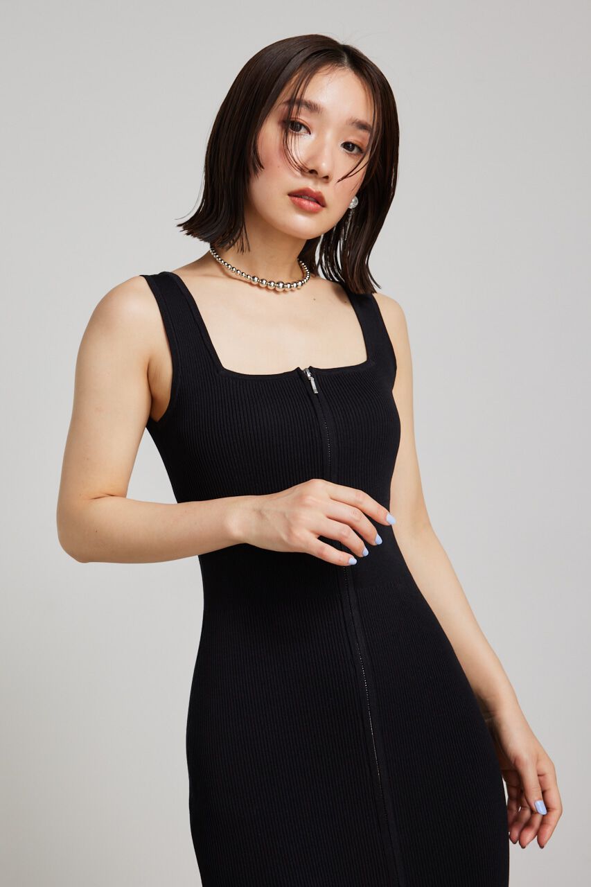 rienda「2WAY ZIPタイトknit OP」|ワンピース|