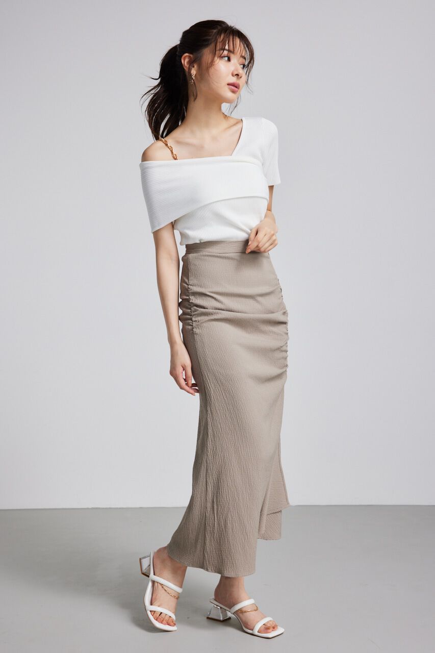 rienda「アシンメトリーショルダーKnit TOP」|ニット・セーター|