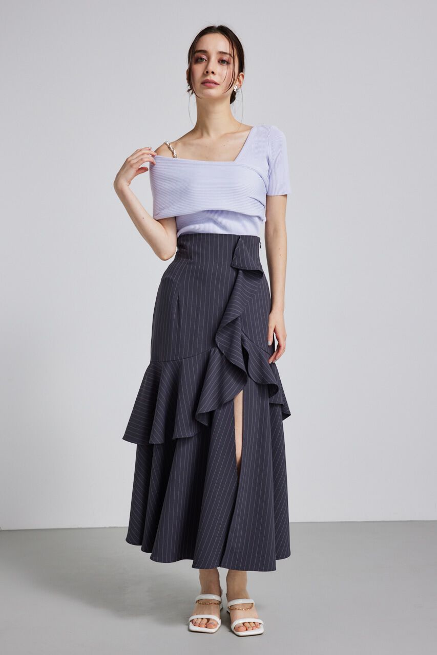 rienda「アシンメトリーショルダーKnit TOP」|ニット・セーター|