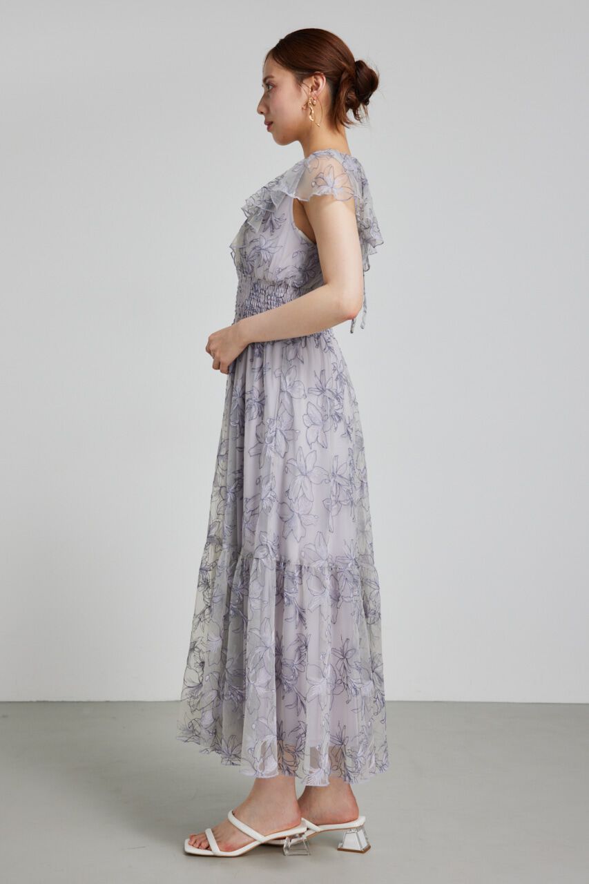 rienda「エンブロイダリーチュールフレアスリーヴワンピース」|ワンピース|