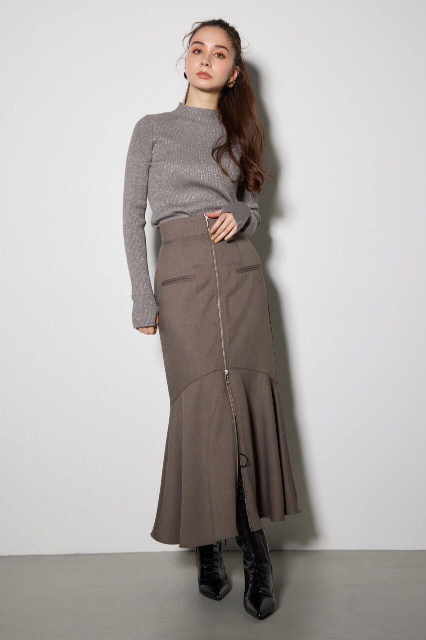 rienda「サムホール付きウォッシャブルハイネック ニット トップス」|ニット・セーター|