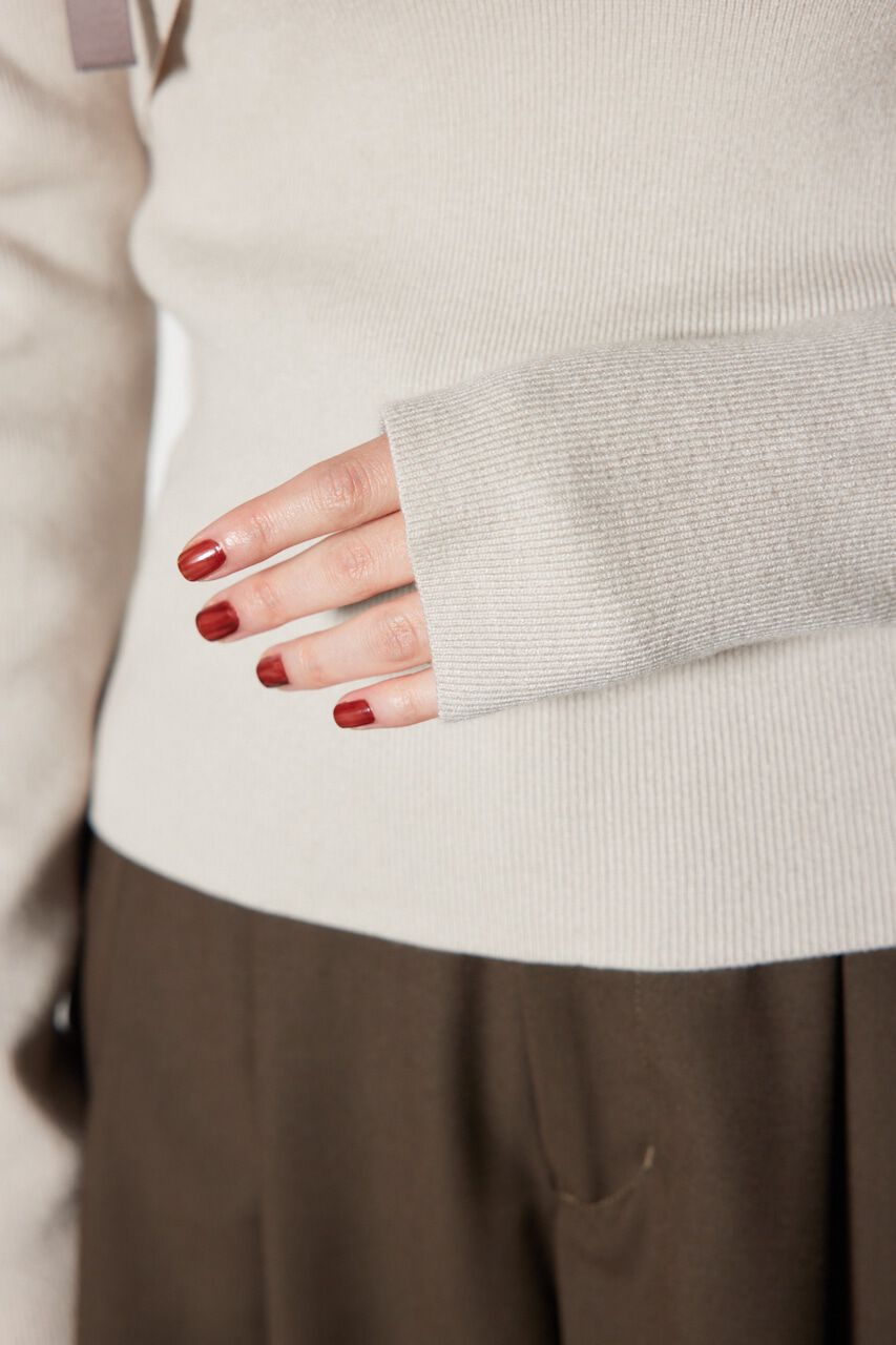 rienda「2WAYショルダーリボンクロス ニット トップス」|ニット・セーター|