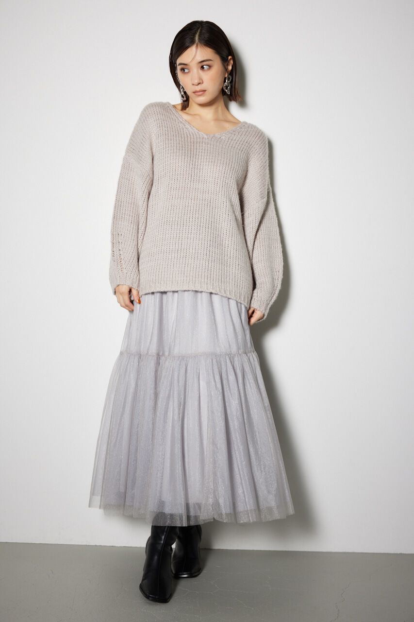 rienda「ローゲージオーバーニットトップス」|ニット・セーター|