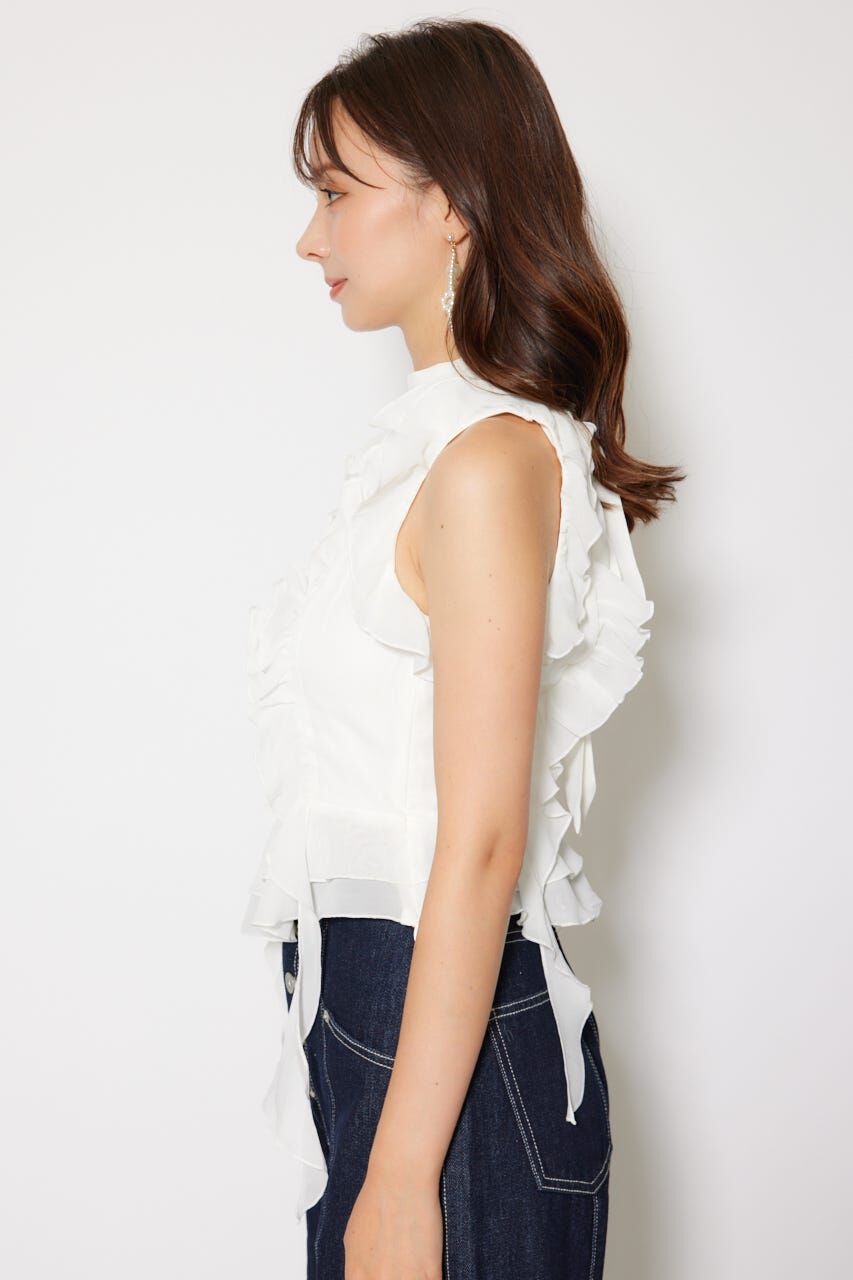 rienda「ボウタイフリルペプラムブラウス」|シャツ・ブラウス|
