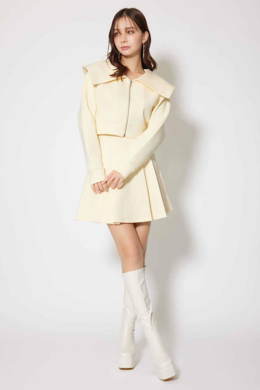 rienda「BIGカラーフロントZIPトップス」|Tシャツ・カットソー|