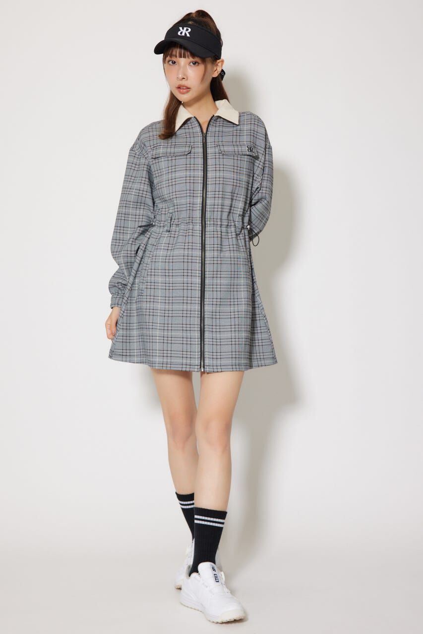 rienda「グレンチェックドロストワンピース」|ワンピース|