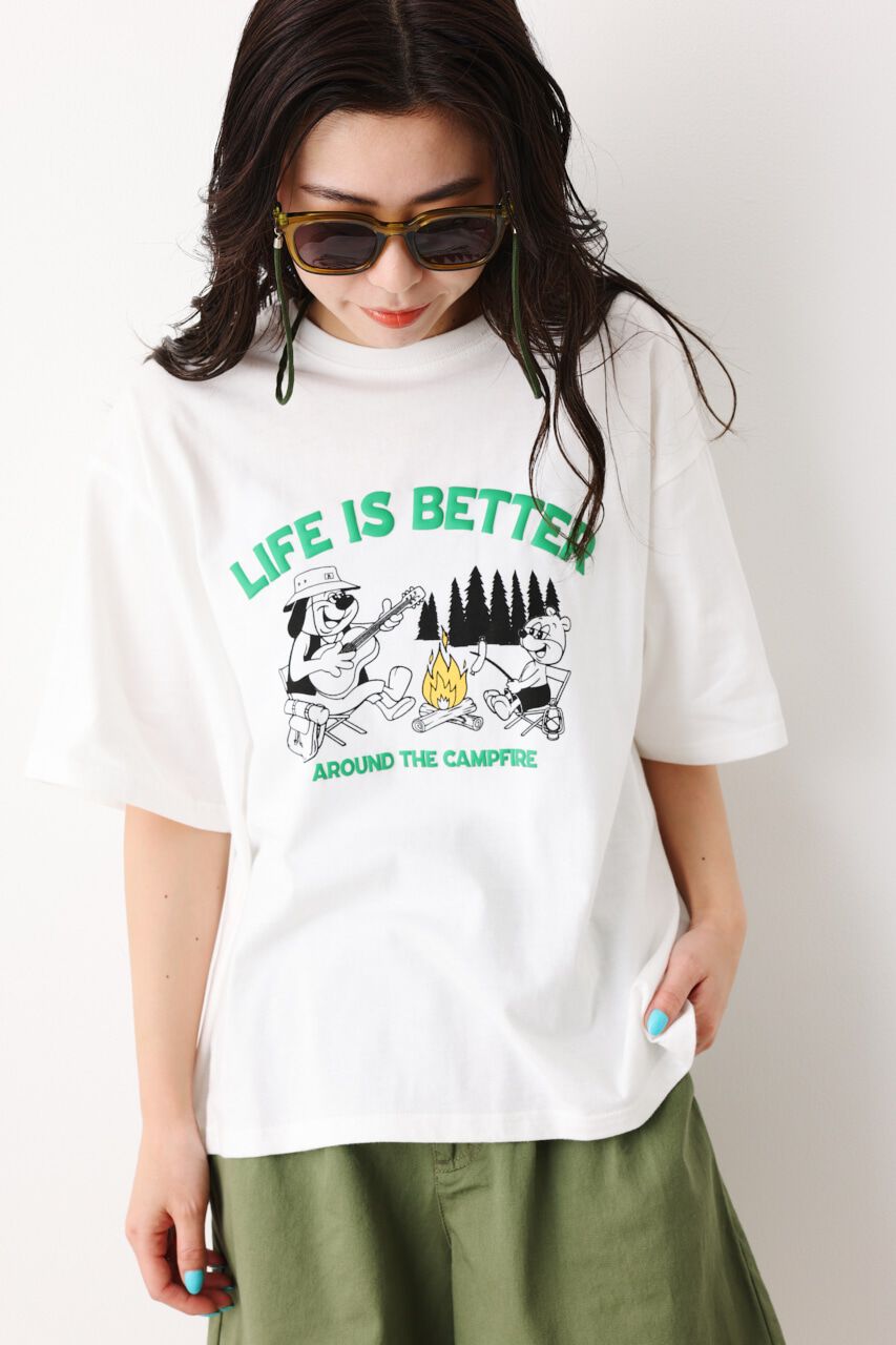RODEO CROWNS「（WEB限定）CAMP FIRE Tシャツ」|Tシャツ・カットソー|O/WHT1