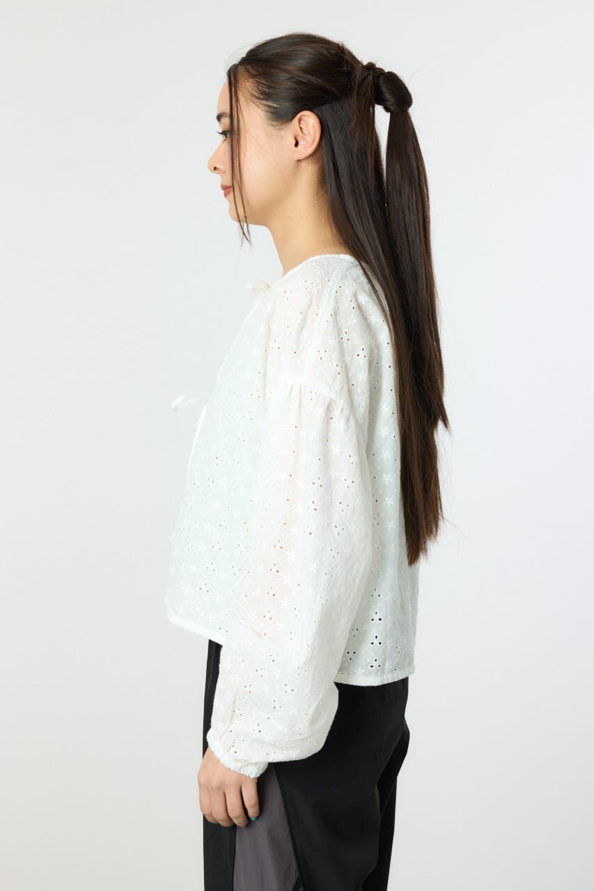 RODEO CROWNS「ノーカラーレースカーディガン」|シャツ・ブラウス|