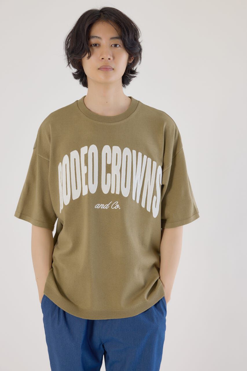 RODEO CROWNS「メンズCURVE LOGOコンビニットトップス」|Tシャツ・カットソー|