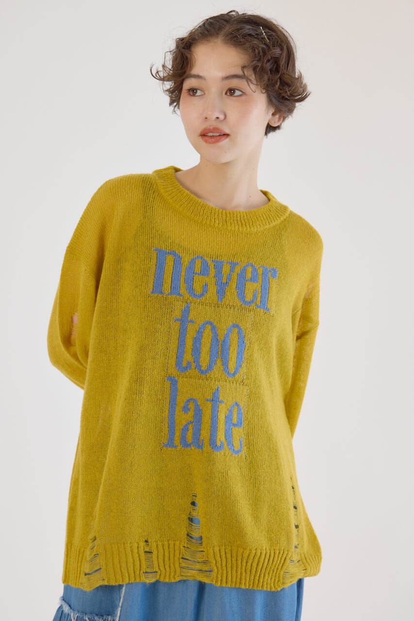 RODEO CROWNS「メッセージダメージニットトップス」|ニット・セーター|