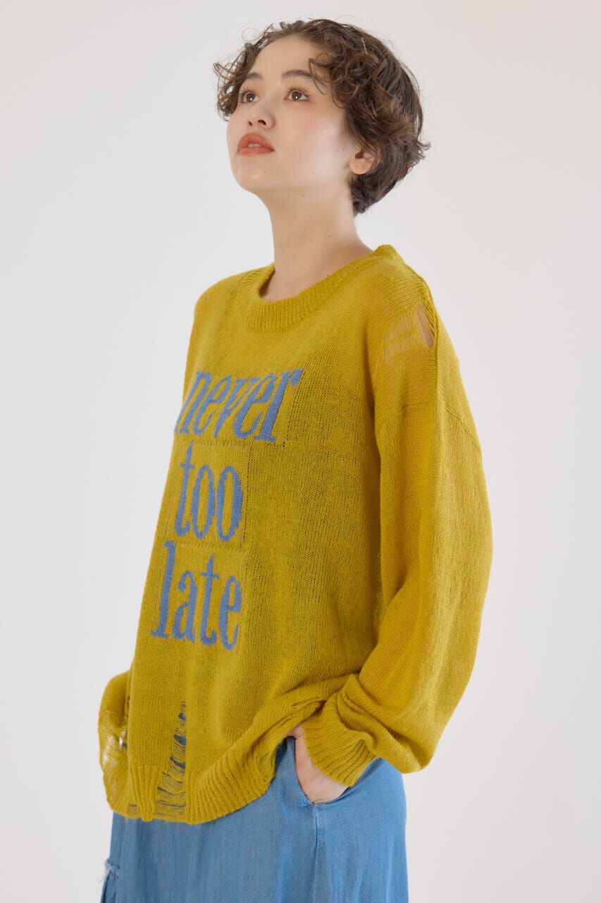 RODEO CROWNS「メッセージダメージニットトップス」|ニット・セーター|