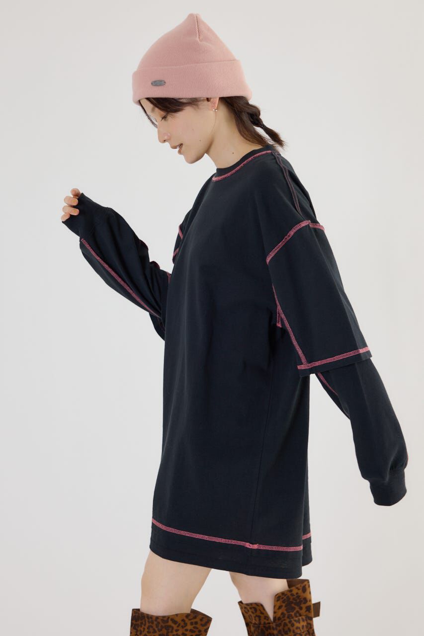 RODEO CROWNS「カラーステッチレイヤードワンピース」|ワンピース|