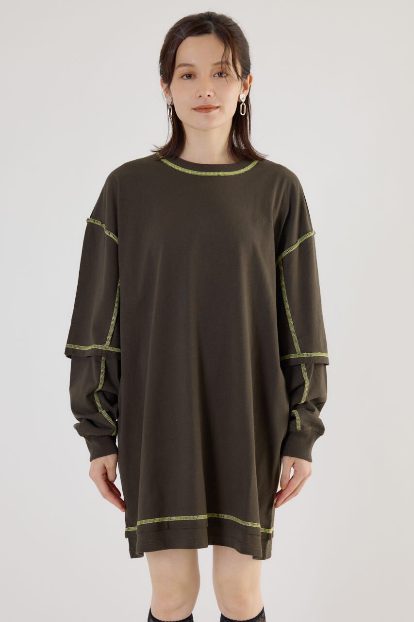 RODEO CROWNS「カラーステッチレイヤードワンピース」|ワンピース|