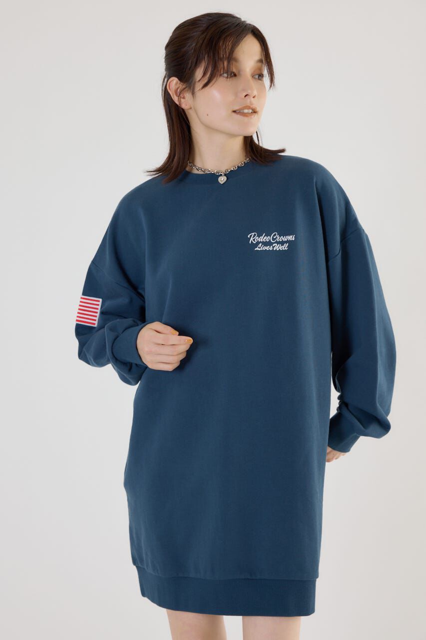 RODEO CROWNS「バンダナパッチスウェットワンピース」|ワンピース|