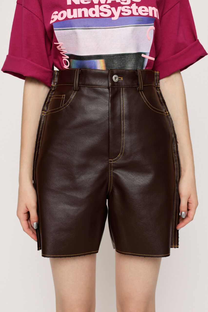 SLY「5 POCKET F／LEATHER ショートパンツ」|その他|