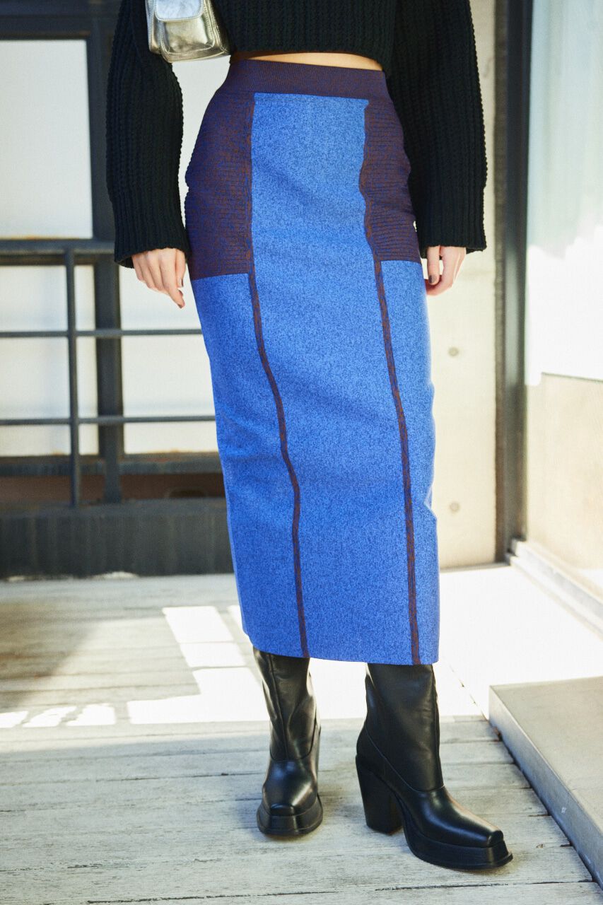 SLY「BLOCKING I LINE KNIT スカート」|スカート|