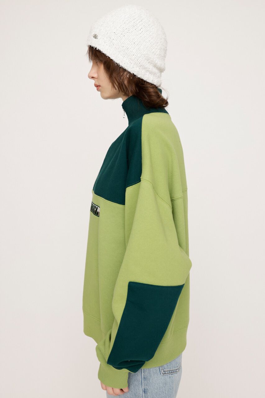 SLY「BI-COLOR HALF ZIP スウェット」|Tシャツ・カットソー|