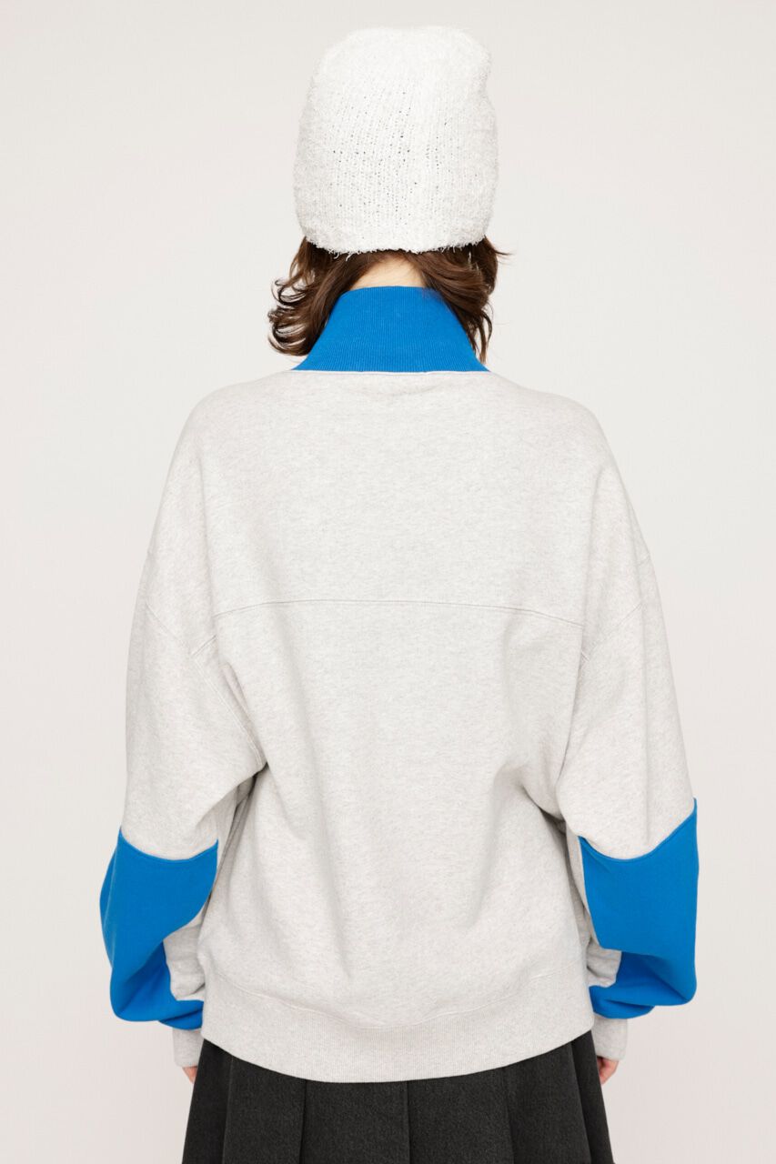 SLY「BI-COLOR HALF ZIP スウェット」|Tシャツ・カットソー|