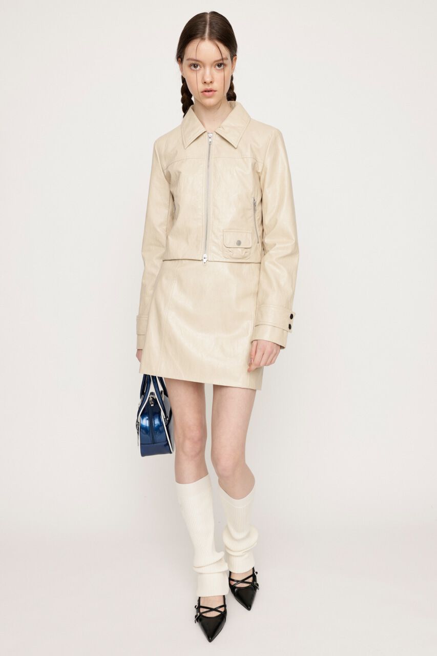 SLY「CROP F／LEATHER ZIP ジャケット」|その他|