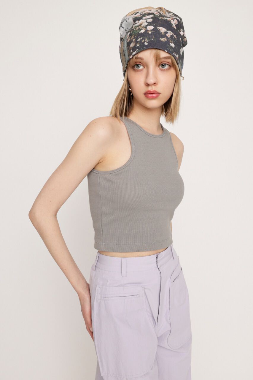 SLY「AME-SLEEVE CROP TANK」|タンクトップ|GRY