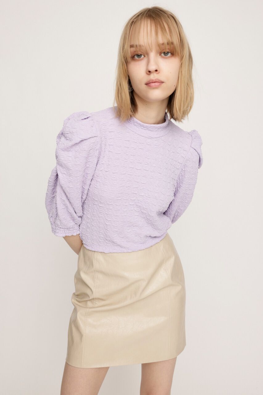 SLY「PUFF SLEEVE GATHER CUT トップス」|Tシャツ・カットソー|