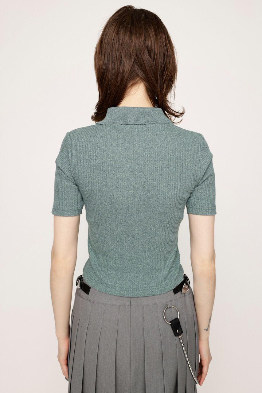 SLY「FRONT ZIP CUT RIB トップス」|Tシャツ・カットソー|