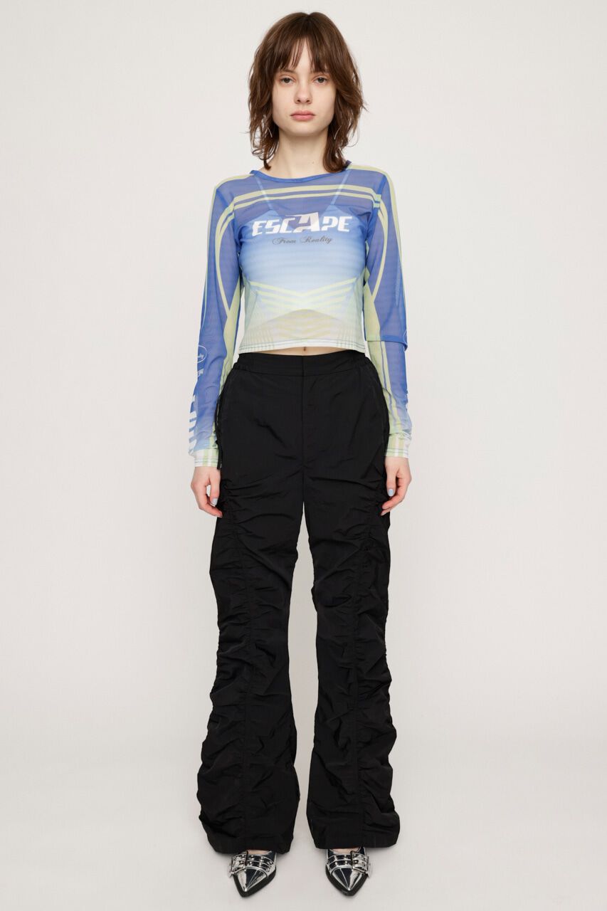 SLY「ASYMMETRY GATHER パンツ」|その他|BLK