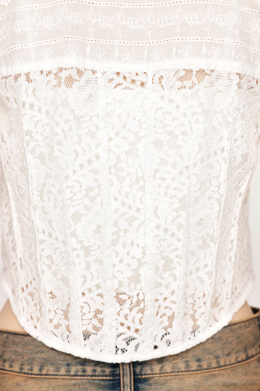 SLY「CAP SLEEVE ZIP LACE トップス」|シャツ・ブラウス|