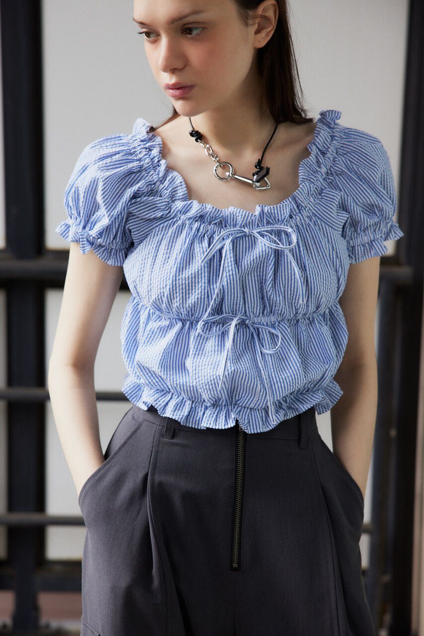 SLY「GATHER RIBBON ブラウス」|シャツ・ブラウス|