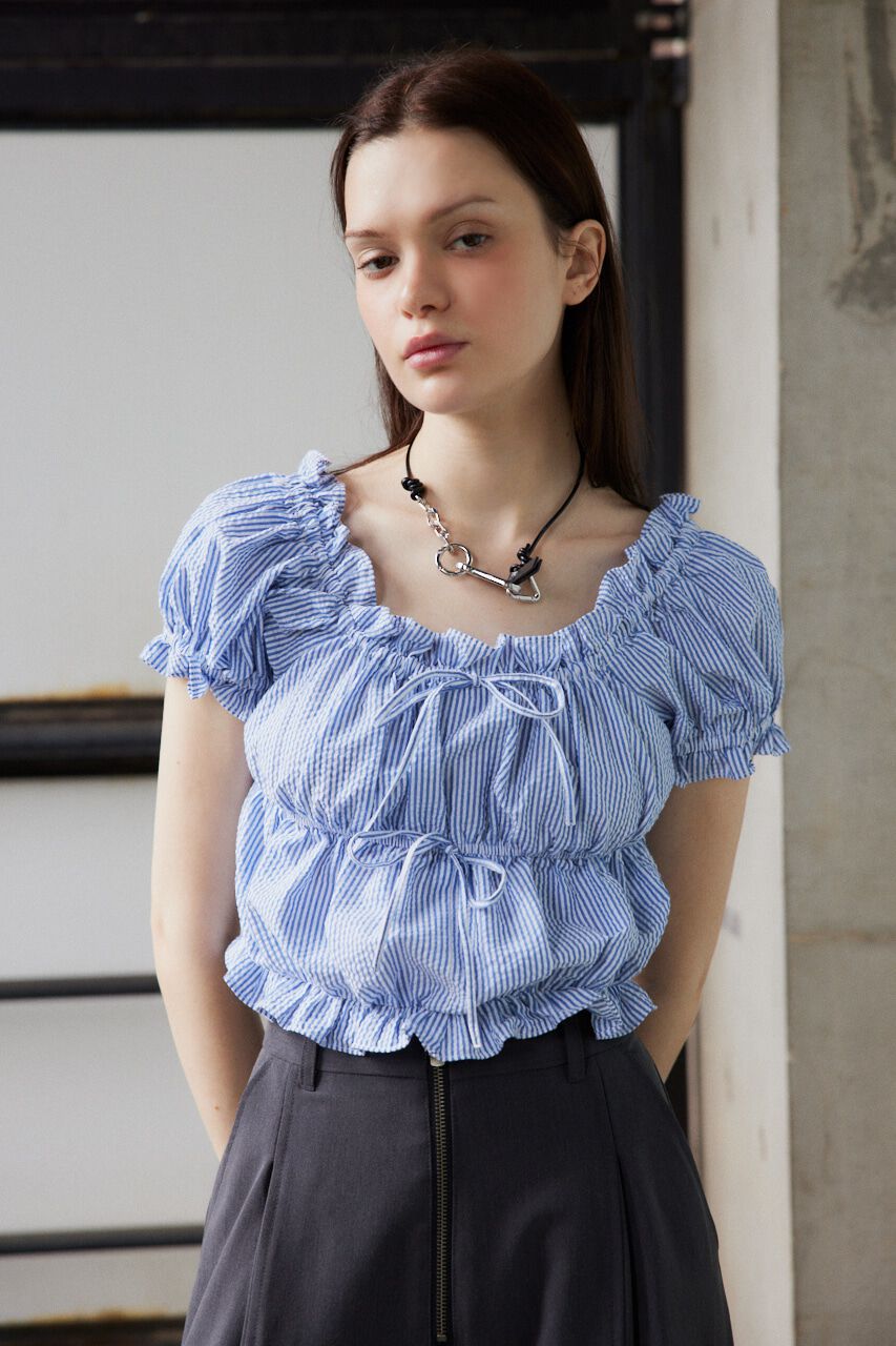 SLY「GATHER RIBBON ブラウス」|シャツ・ブラウス|