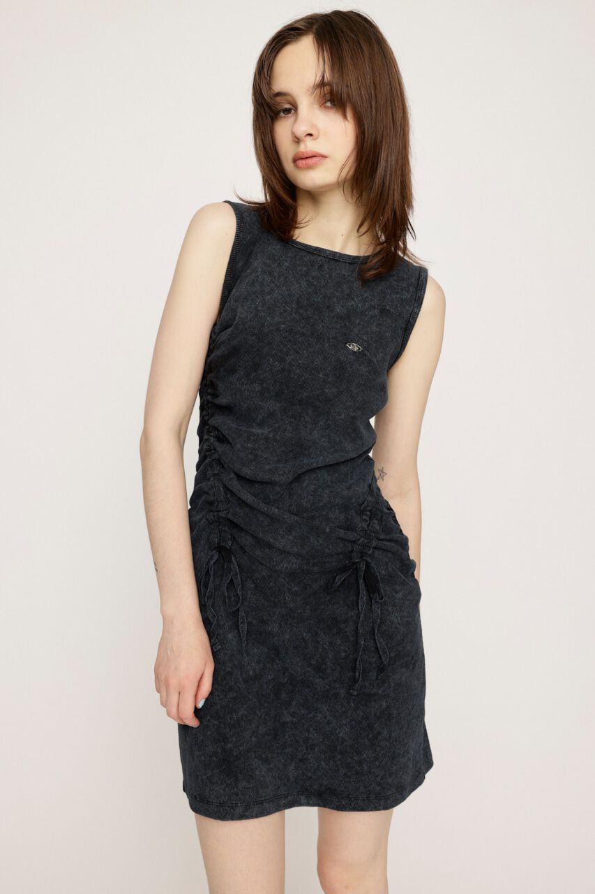 SLY「ASYMMETRY SHIRRING CUT ワンピース」|ワンピース|BLK