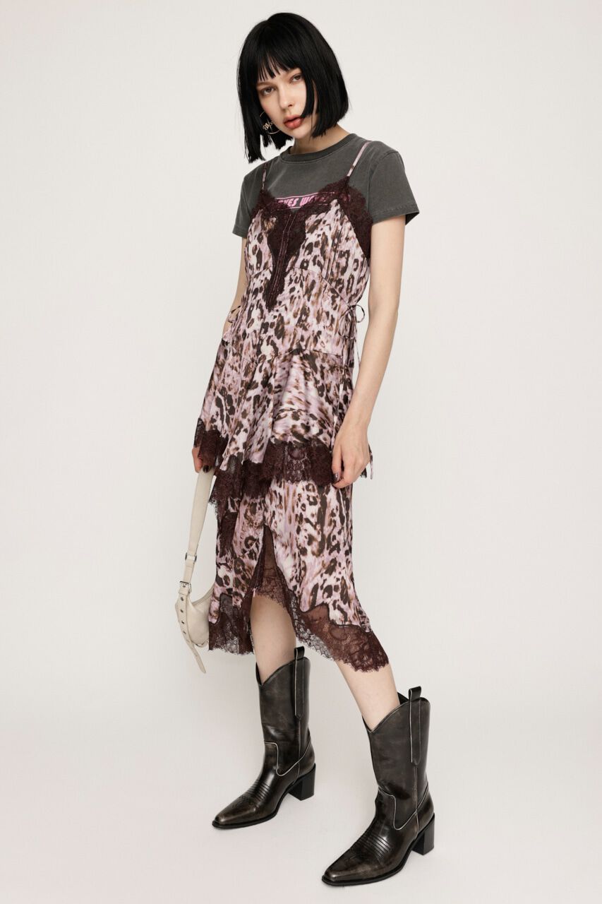 SLY「BLURRING LEOPARD CAMI ドレス」|ワンピース|