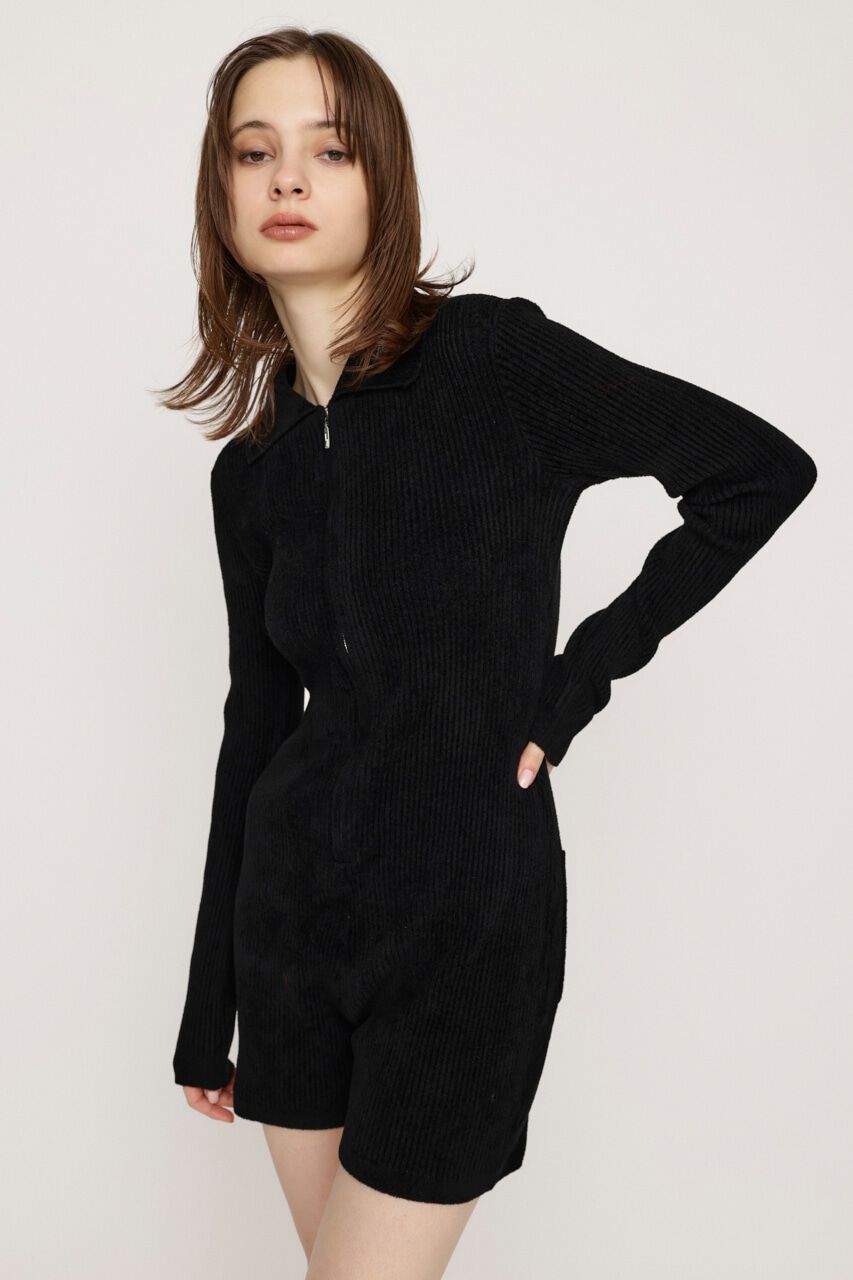 SLY「FRONT ZIP MOLE YARN ロンパース」|その他|