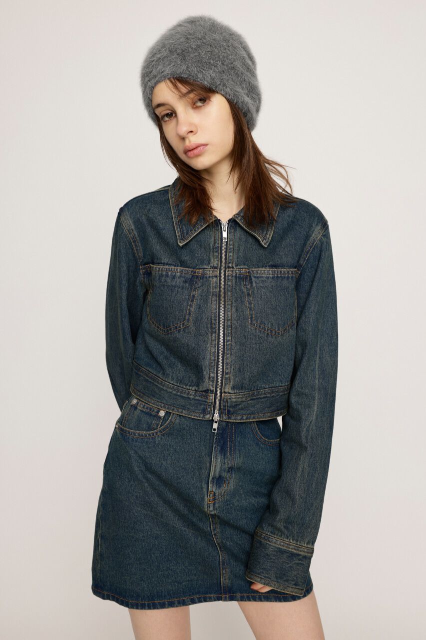 SLY「FRONT ZIP DENIM JK-AB」|デニムジャケット|BLU