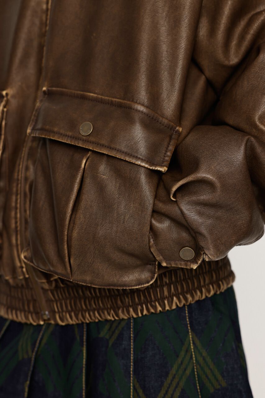 SLY「VINTAGE F／LEATHER S／ブルゾン」|ブルゾン・スタジャン|