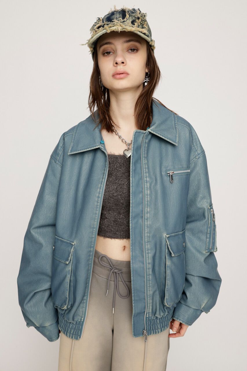 SLY「VINTAGE F／LEATHER S／ブルゾン」|ブルゾン・スタジャン|