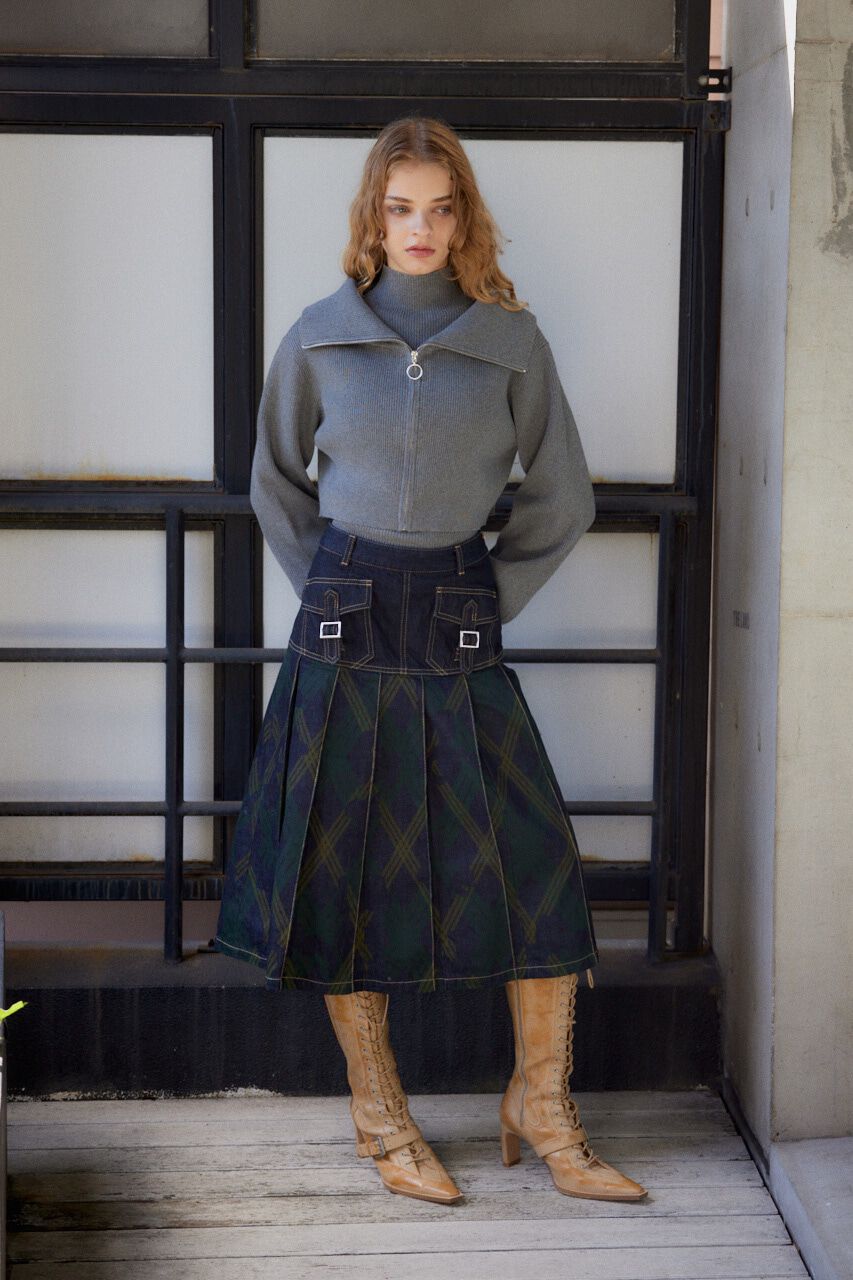 SLY「COLLAR ZIP CROP 2P トップス」|ニット・セーター|