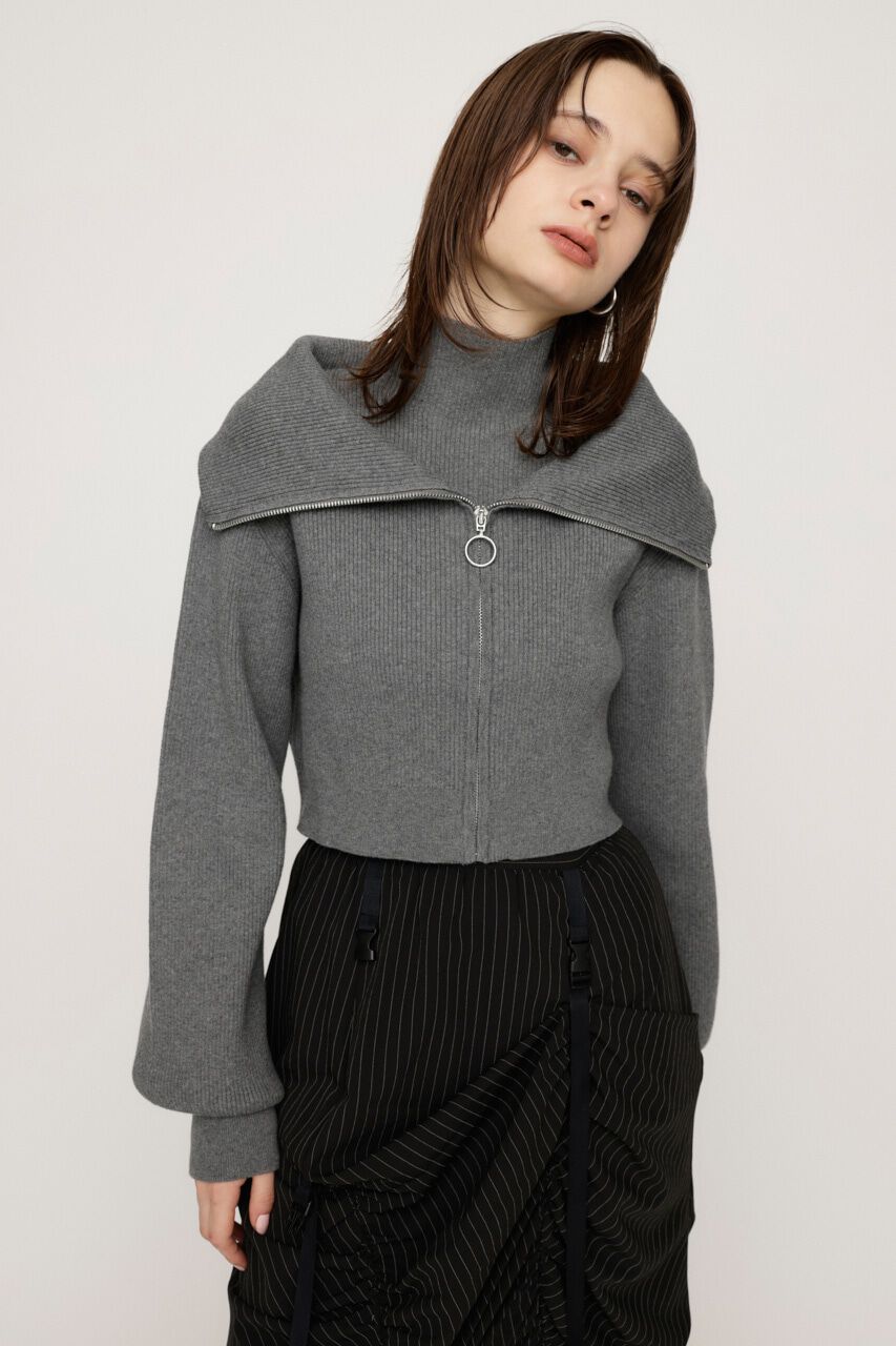 SLY「COLLAR ZIP CROP 2P トップス」|ニット・セーター|