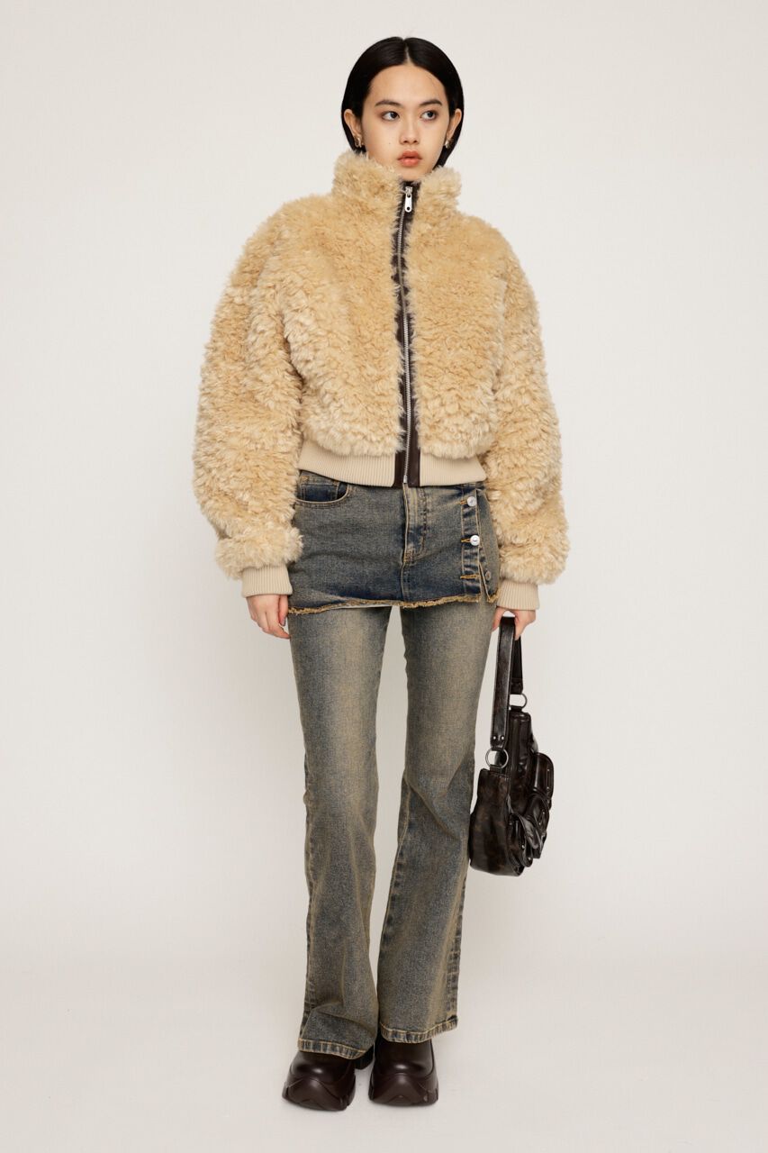 SLY「CURLY BOA CROP ブルゾン」|ブルゾン・スタジャン|