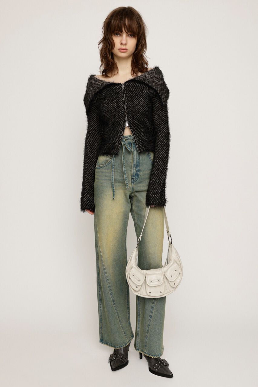 SLY「CUT OFF WAIST STRAIGHT パンツ」|デニム|