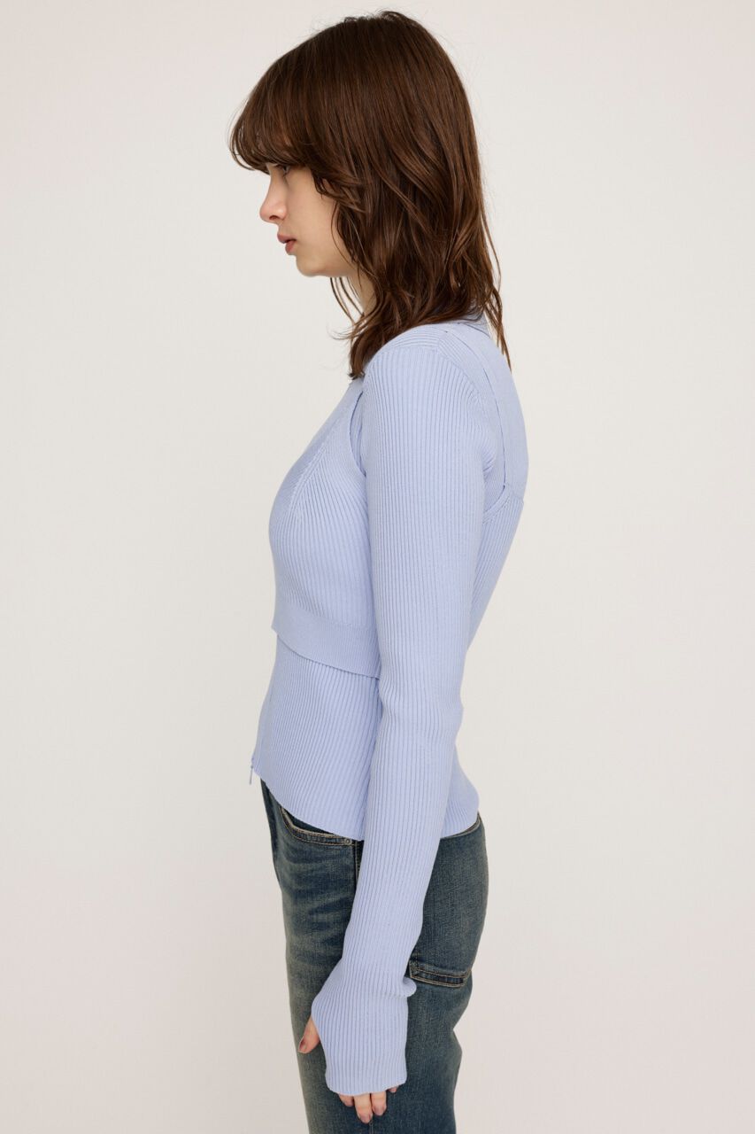 SLY「FRONT ZIP HG 2P トップス」|ニット・セーター|