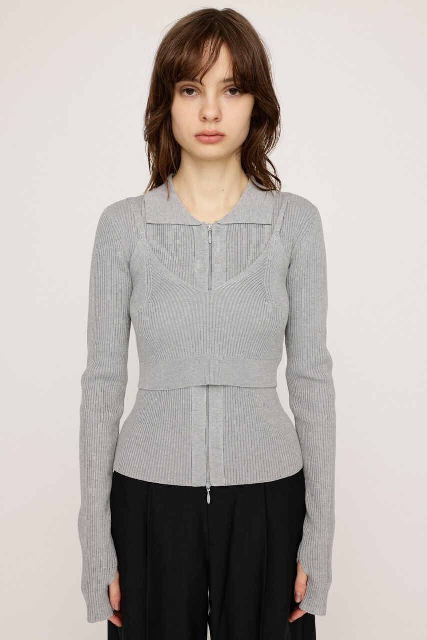 SLY「FRONT ZIP HG 2P トップス」|ニット・セーター|