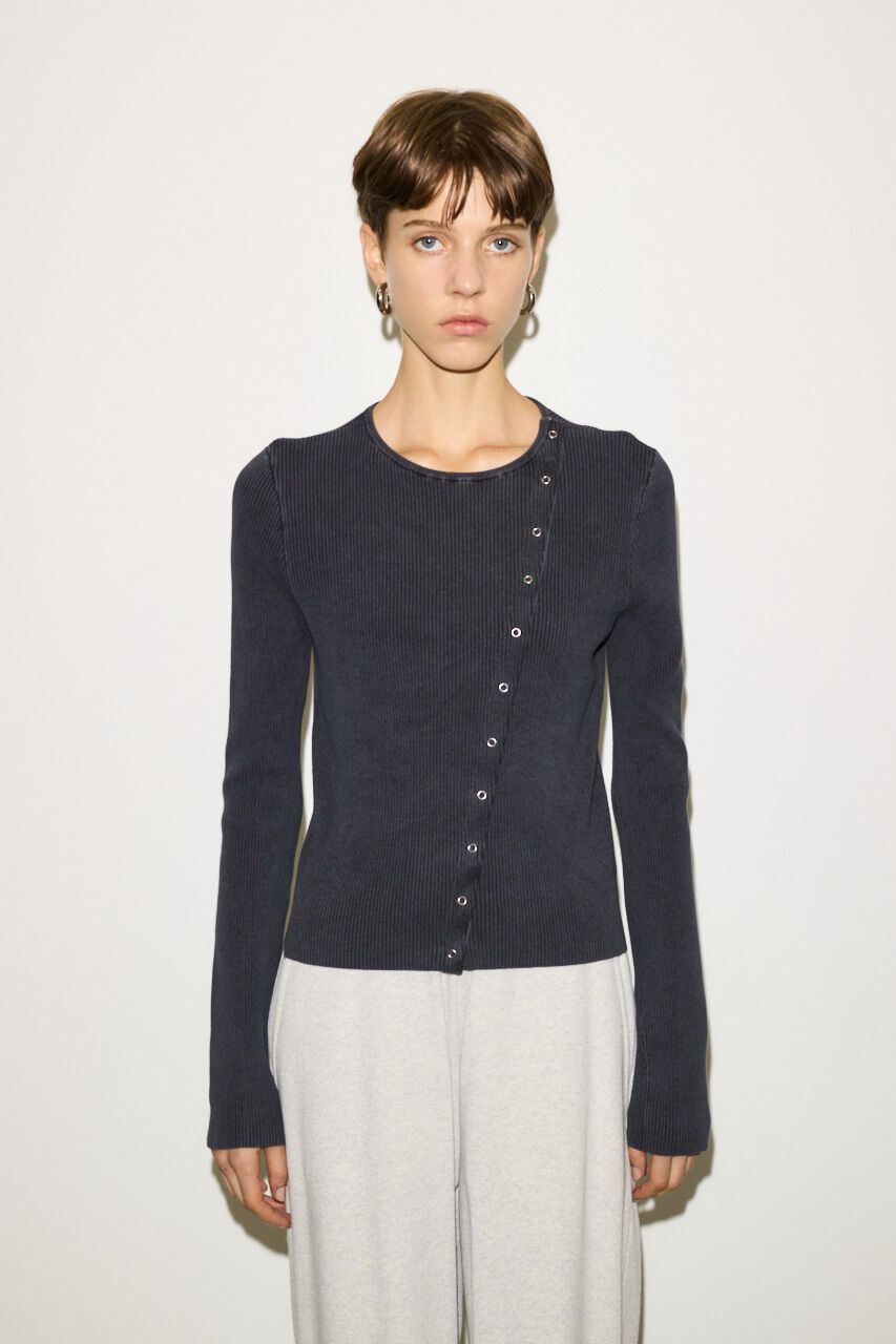 SLY「SLANT BUTTON HG RIB トップス」|ニット・セーター|