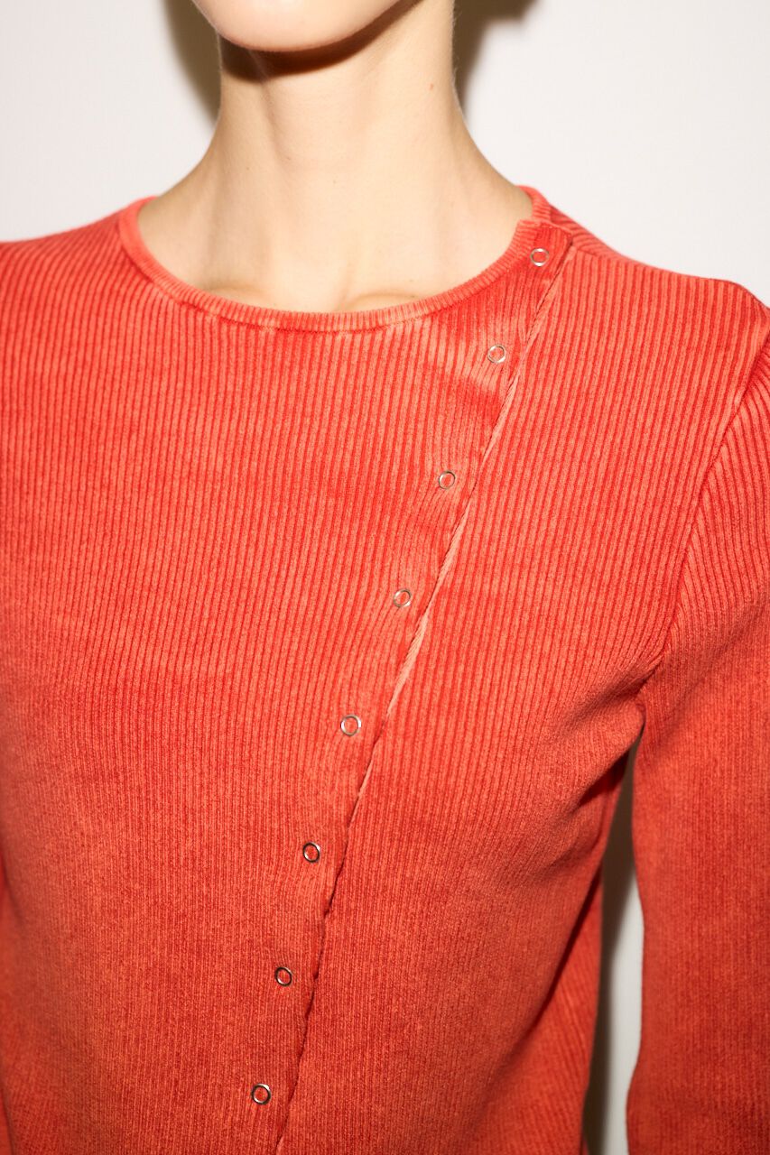 SLY「SLANT BUTTON HG RIB トップス」|ニット・セーター|