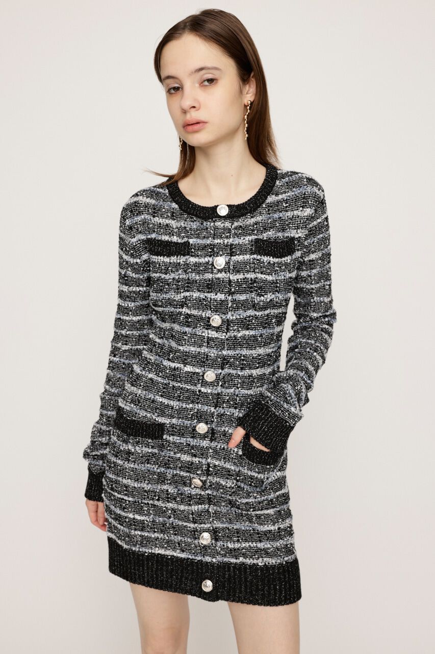 SLY「KNIT TWEED ショートワンピース」|ワンピース|BLK