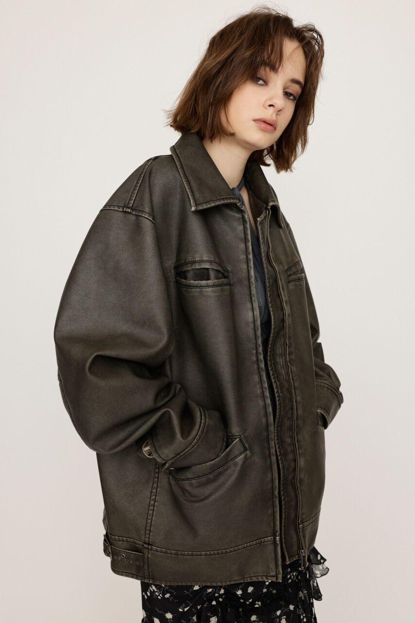 SLY「VINTAGE BOXY F／LEATHER ジャケット」|その他|