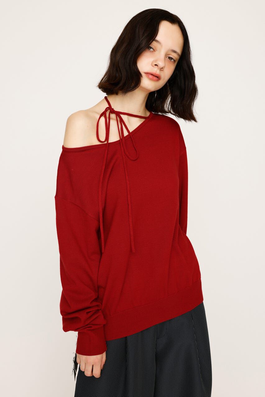 SLY「ASYMMETRY NECK LOOSE トップス」|ニット・セーター|